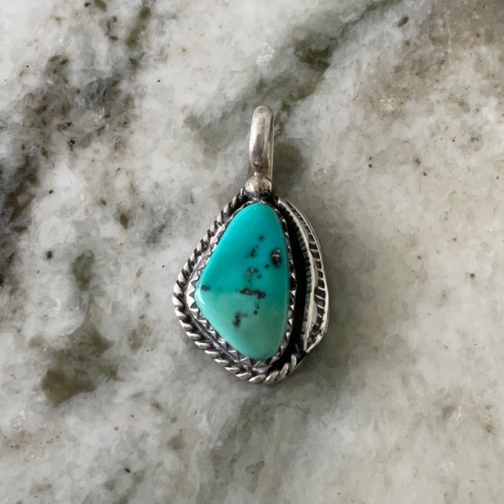Vintage Navajo Turquoise and Sterling silver pendant